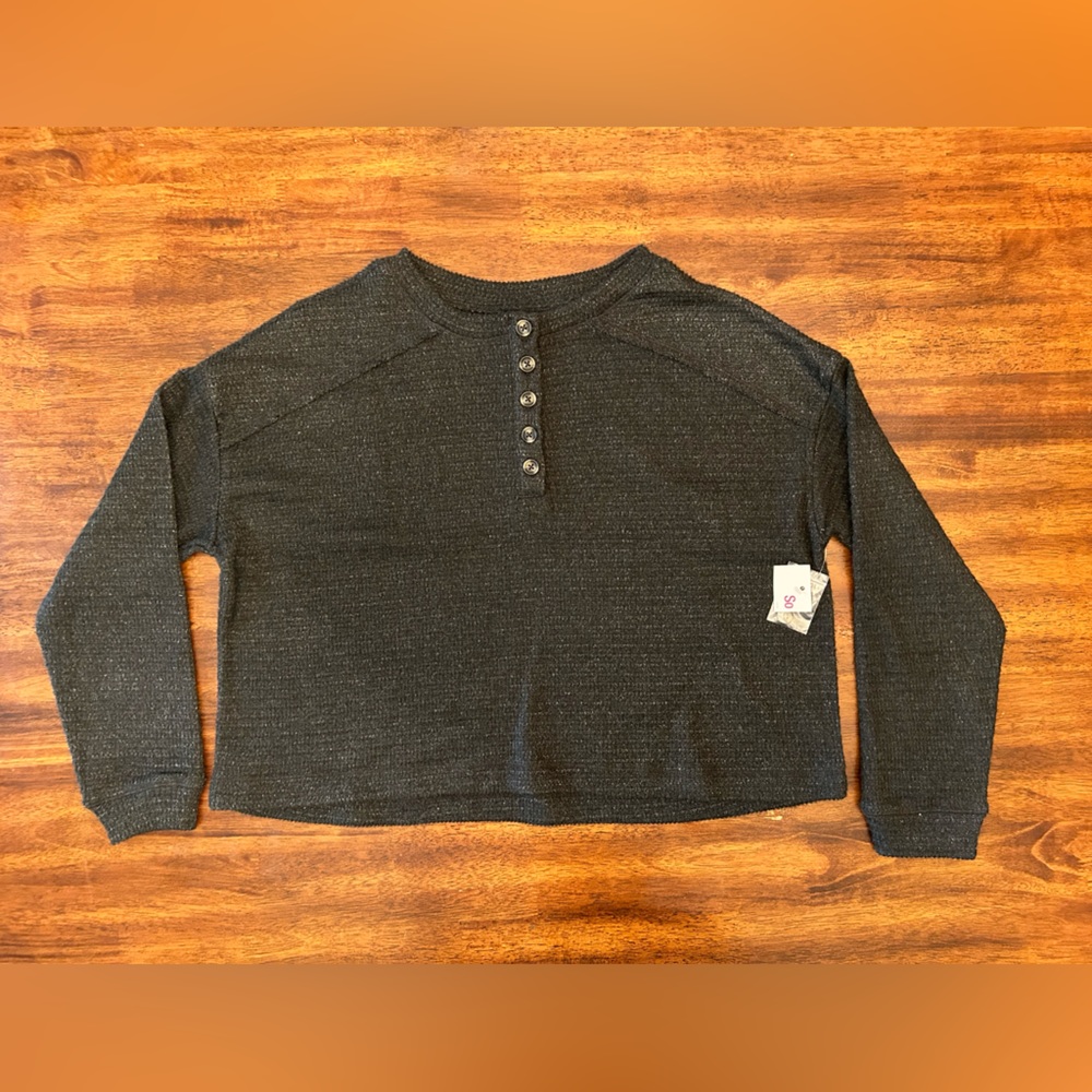 SO NWT waffle knit cropped thermal Size M